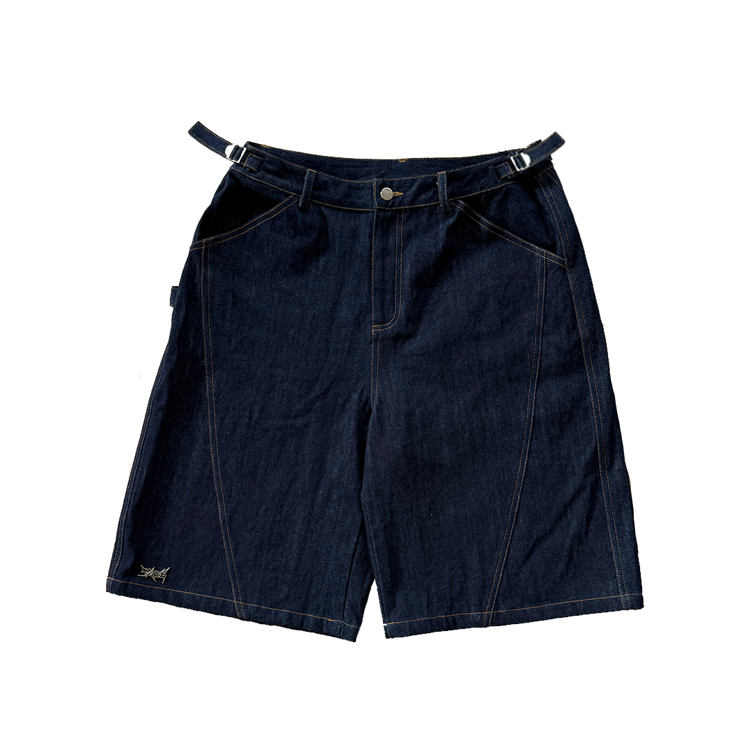 Gold Stitch Denim Shorts