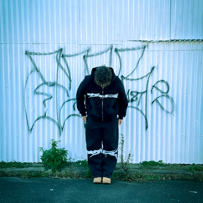 Frayed Noir Zip Up