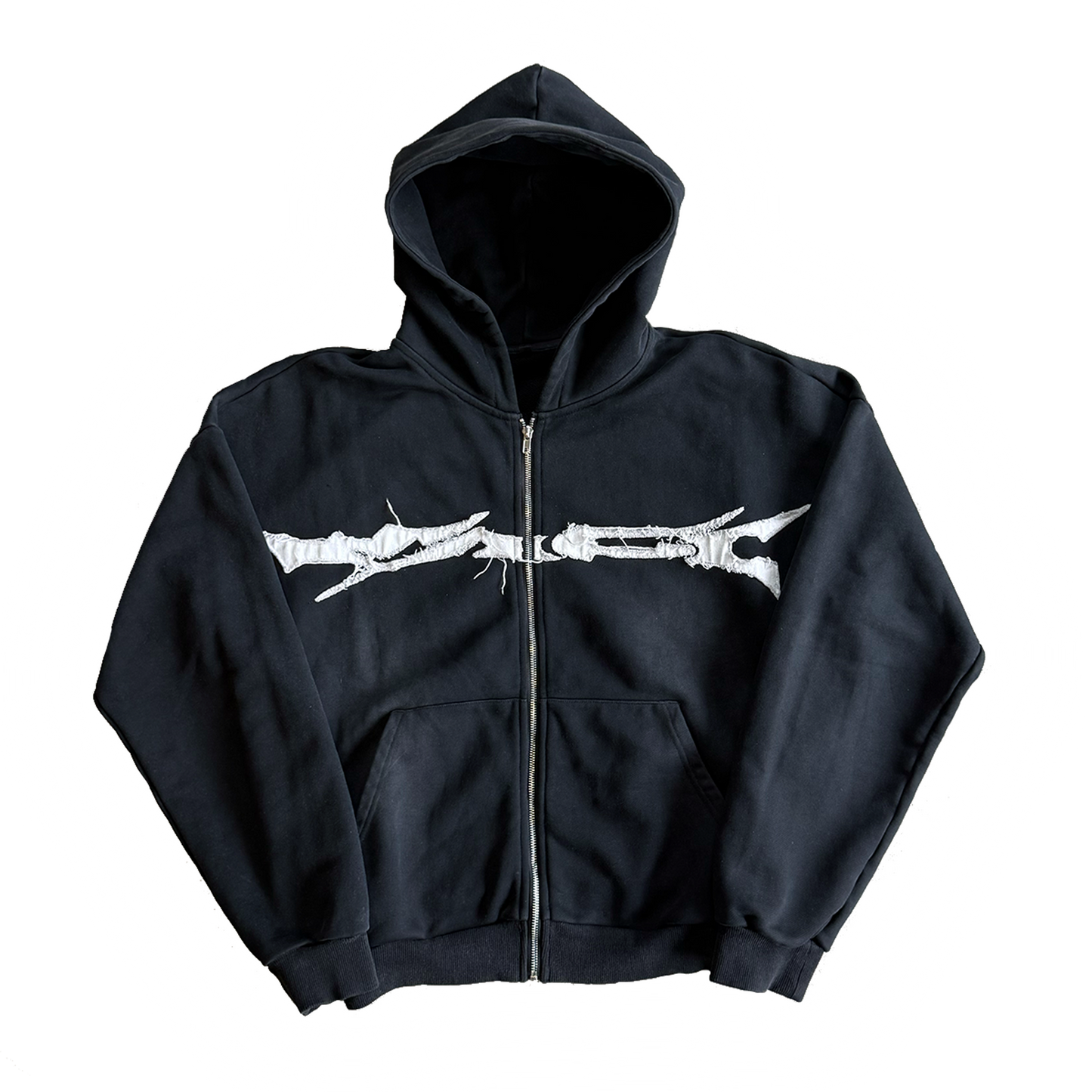 Frayed Noir Zip Up