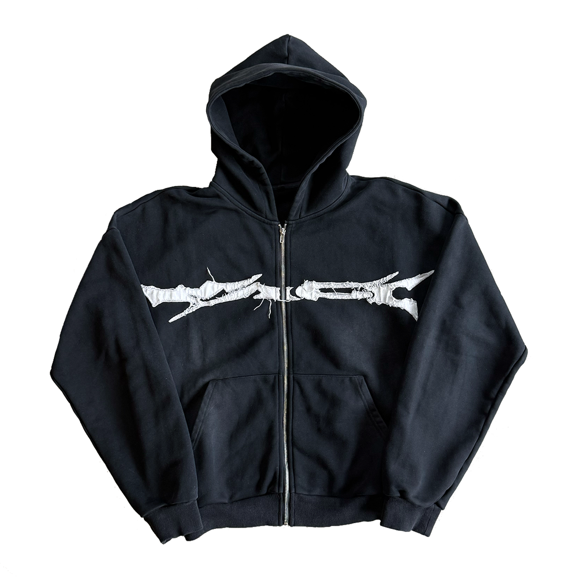 Frayed Noir Zip Up
